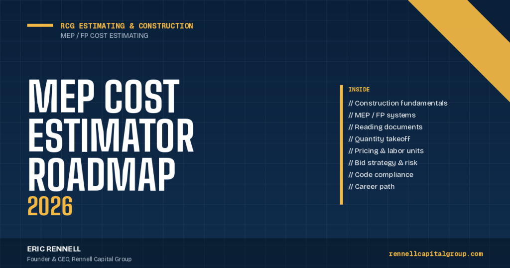 MEP cost estimating roadmap 2026 blog post cover — Rennell Capital Group